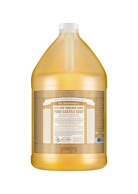 Dr. Bronner's Pure Castile Soap Liquid (Hemp 18 in 1) Sandalwood Jasmine 3.78L