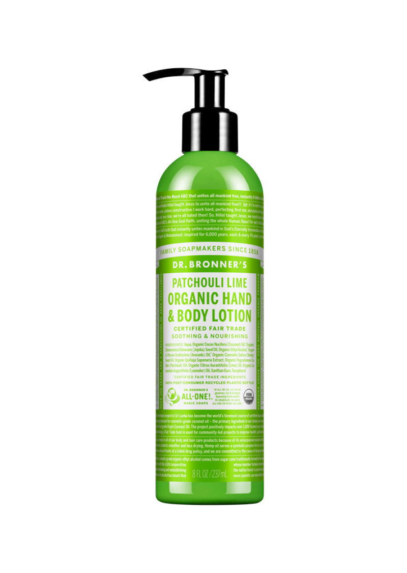 Dr. Bronner's Organic Hand Body Lotn Patchouli Lime 237ml