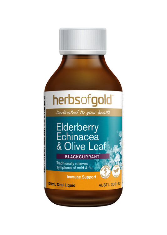 Herbs of Gold Elderberry Echinacea and Olive Leaf 100ml