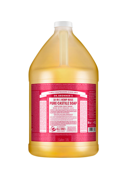 Dr. Bronner's Pure Castile Soap Liquid (Hemp 18 in 1) Rose 3.78L