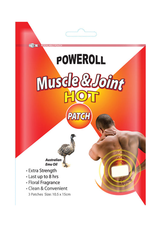 PoweRoll Muscle and Joint Patch Hot x 3 Pack