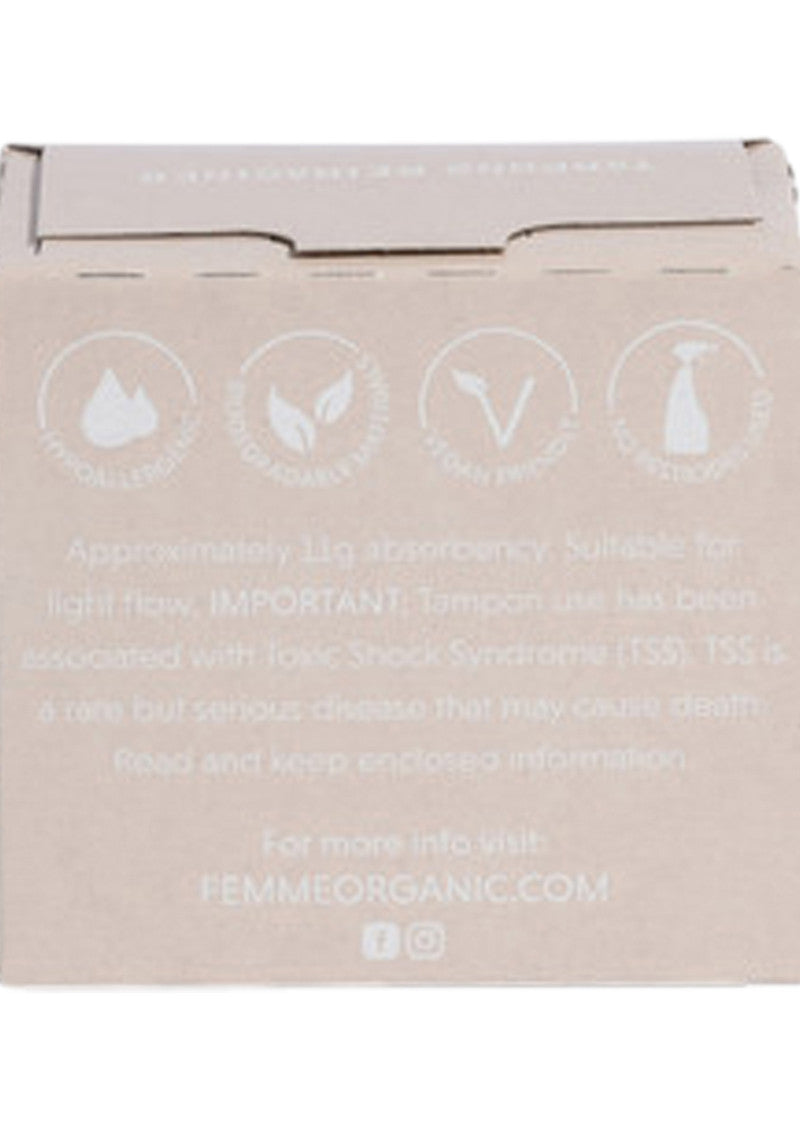 Femme Organic Org Tampons Regular x 18 Pack