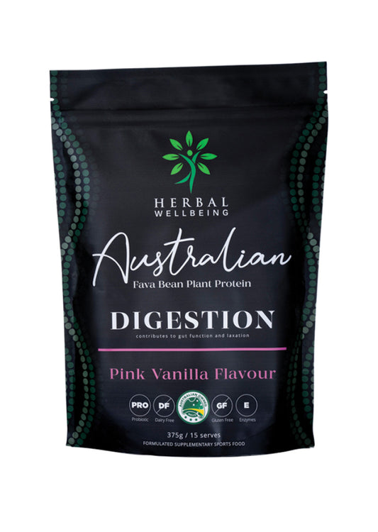 Herbal Wellbeing Plant Protein Digestion Pink Vanilla 375g