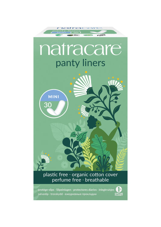 Natracare Panty Liners w Org Cotton Cover Mini x 30 Pack