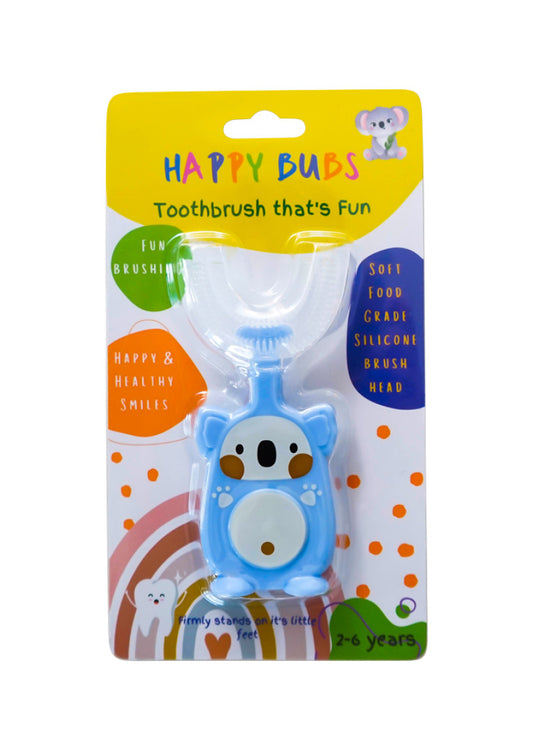 Happy Bubs Toothbrush Silicon U Shape Bear Blue