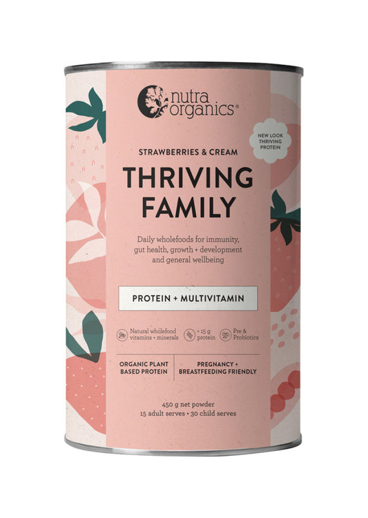 Nutra Organics Protein Thriving Family Strawberries Cream 450g