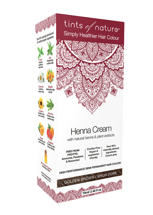 Tints of Nature Henna Cream (Hair Semi Perm) Golden Brown 70ml