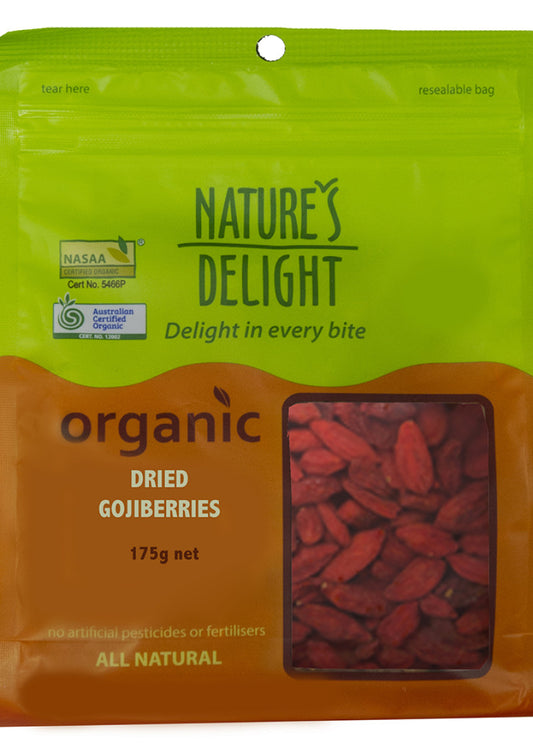 Natures Delight Organic Goji Berries Dried 175g