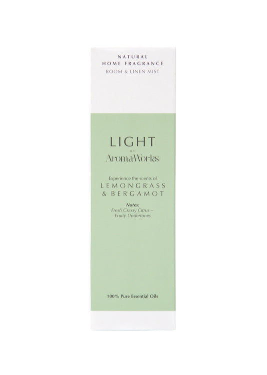 AromaWorks Light Room and Linen Mist Lemongrass and Bergamot 100ml