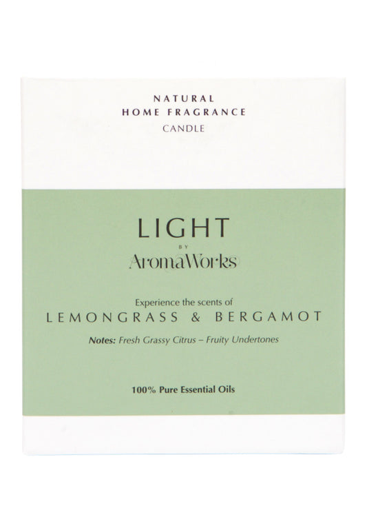 AromaWorks Light Candle Lemongrass and Bergamot Medium 220g