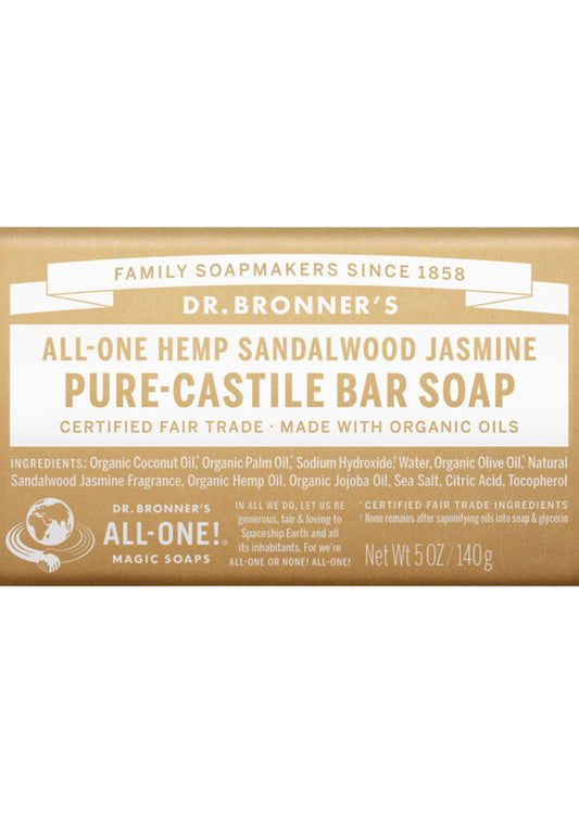 Dr. Bronner's Pure Castile Bar Soap (Hemp All One) Sandalwood Jasmine 140g