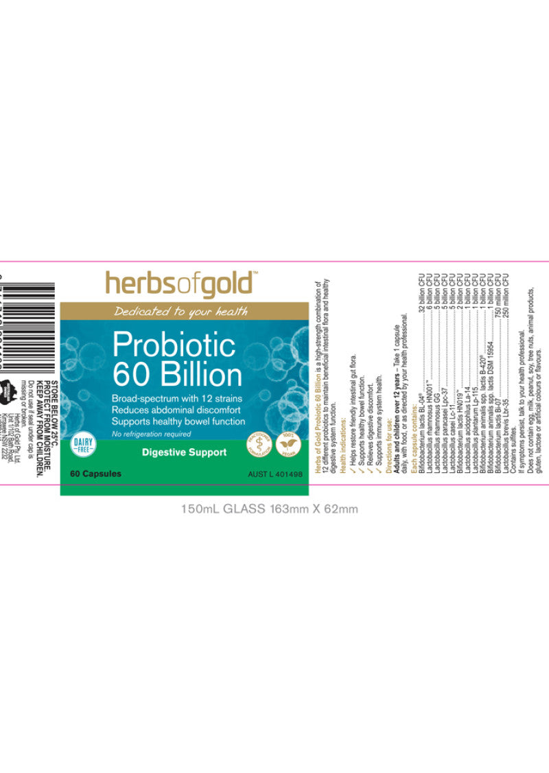 Herbs of Gold Probiotic 60 Billion 60c