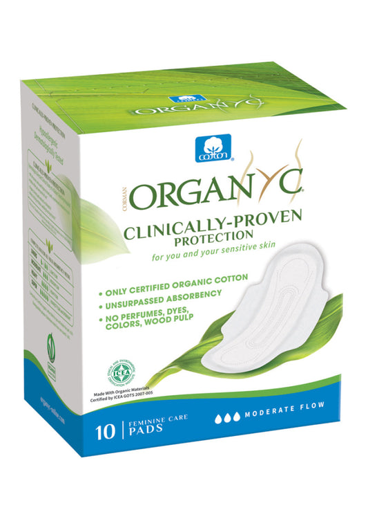 Organyc Org Pads Ultra Thin W Wings Moderate Flow X 10