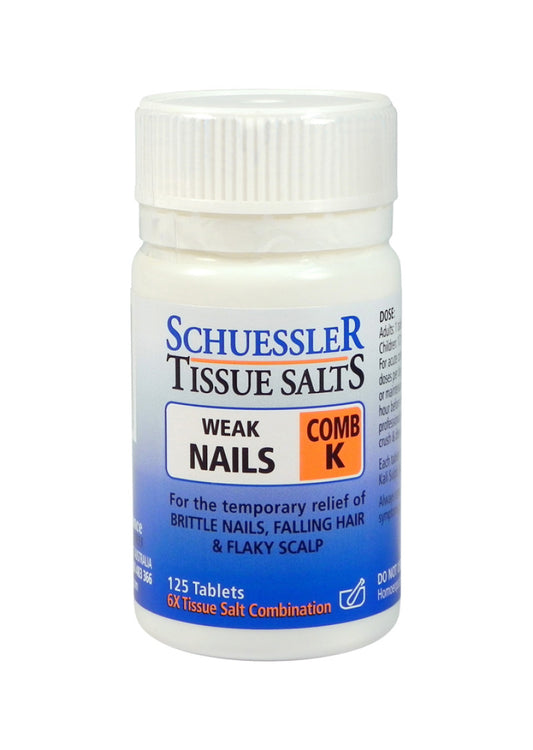 Martin Pleasance Tissue Salts Comb K (Weak Nails) 125t