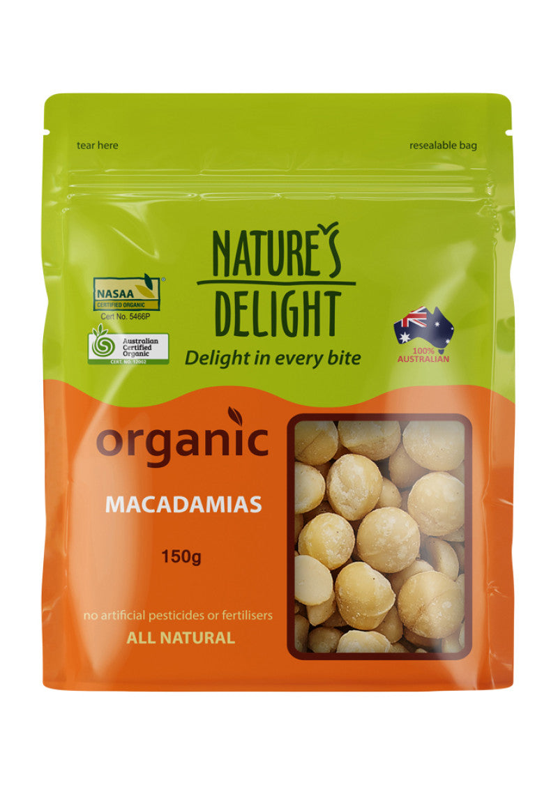 Natures Delight Organic Macadamias 150g