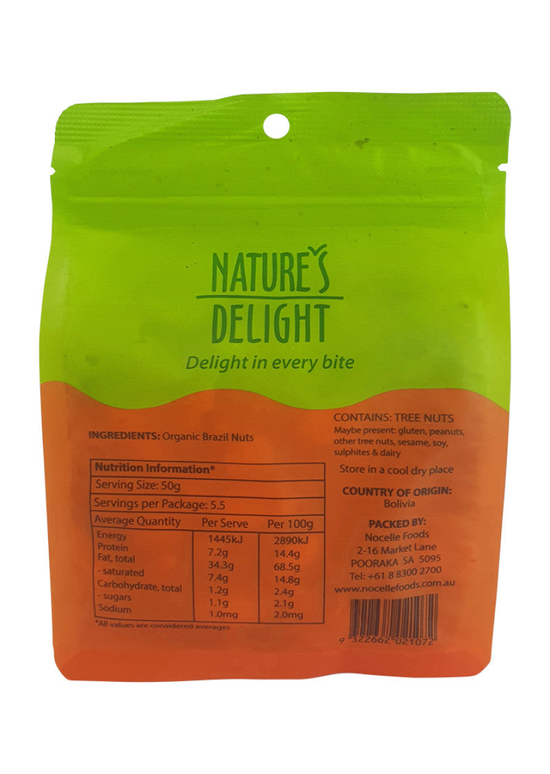 Natures Delight Organic Brazil Nuts 275g