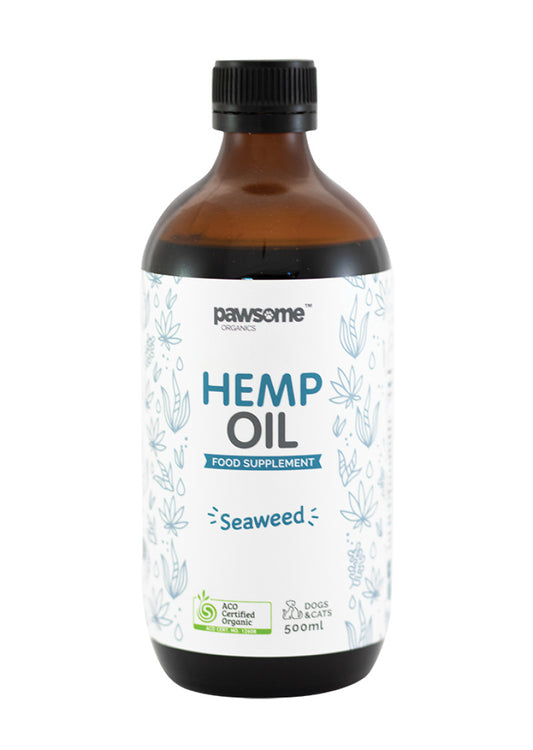 Pawsome Organics Org Pet Hemp Oil Seaweed 500ml