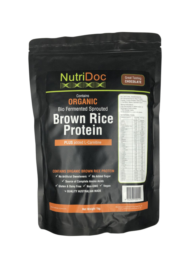 Nutridoc Org Protein Brown Rice Carnitine Chocolate 1kg