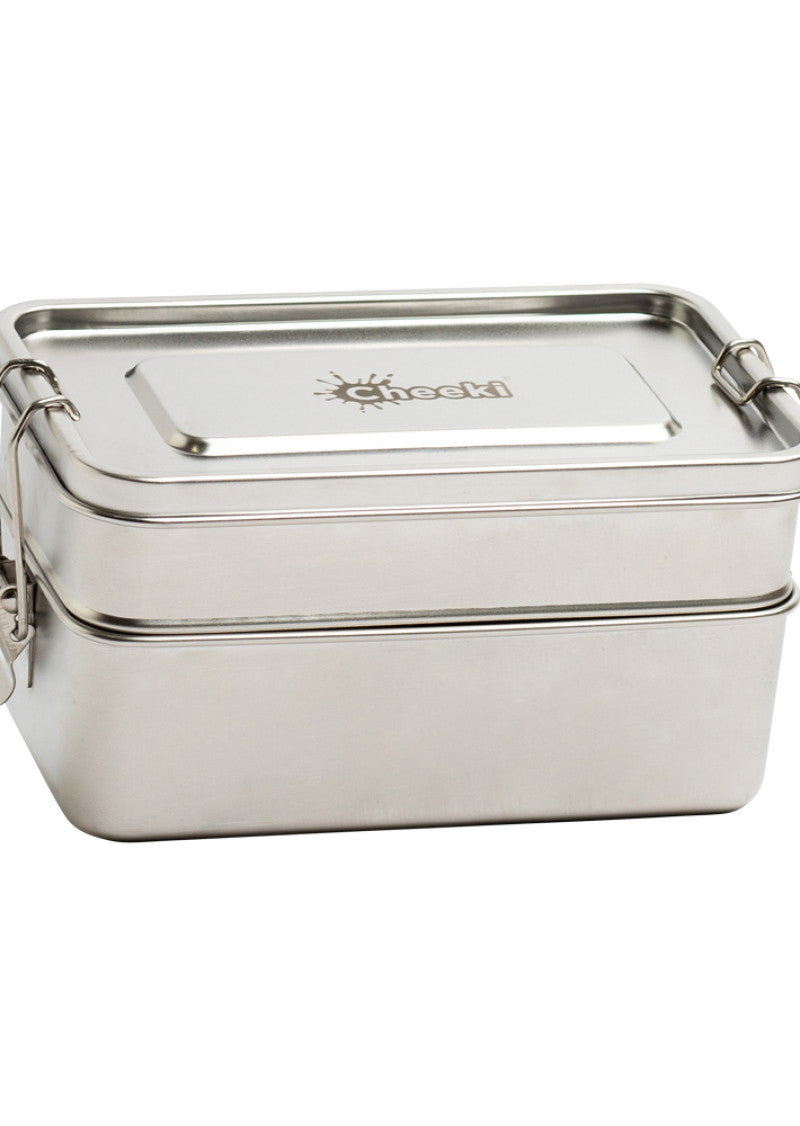 CHEEKI STAINLESS STEEL LUNCH BOX DOUBLE STACK 1.2L