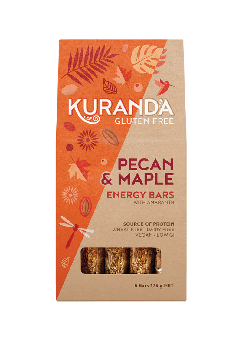 Kuranda Glut Free Energy Bars Pecan & Maple 35g X 5