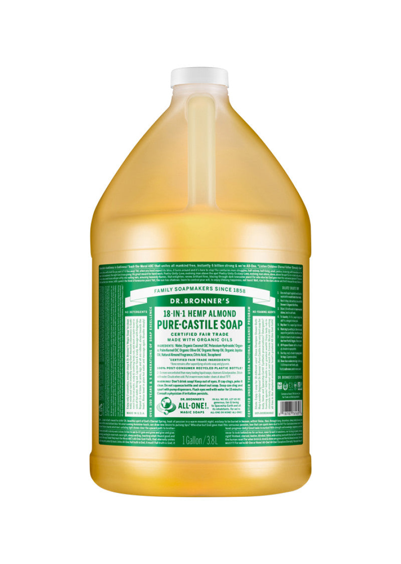 Dr. Bronner's Pure Castile Soap Liquid (Hemp 18 in 1) Almond 3.78L