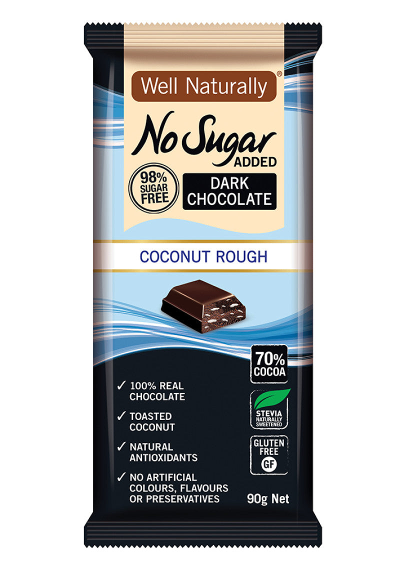 Well Nat NAS Block Choc Dark Coconut Rough 90g