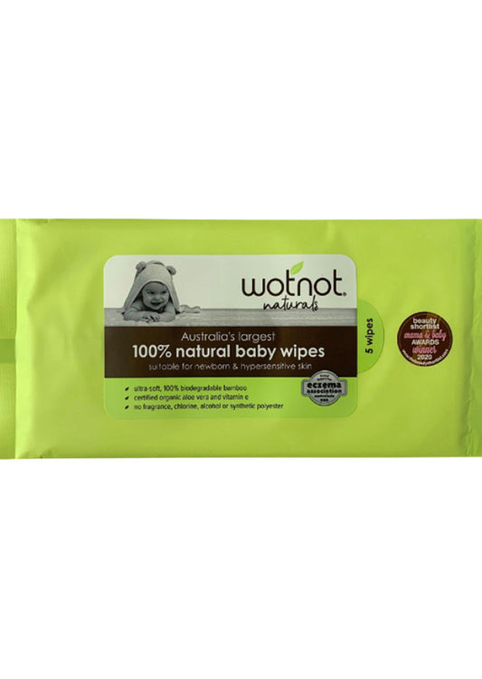 Wotnot Nat Wipes Baby (Soft Pack) x 5 Pack