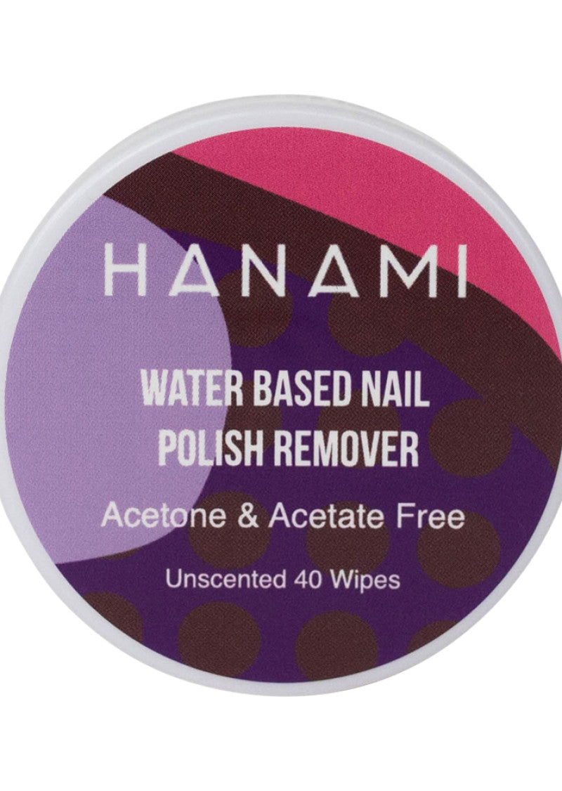 Hanami Nail Polish Remover Water Base Wipes Unscent 40 Pk