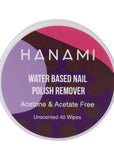 Hanami Nail Polish Remover Water Base Wipes Unscent 40 Pk