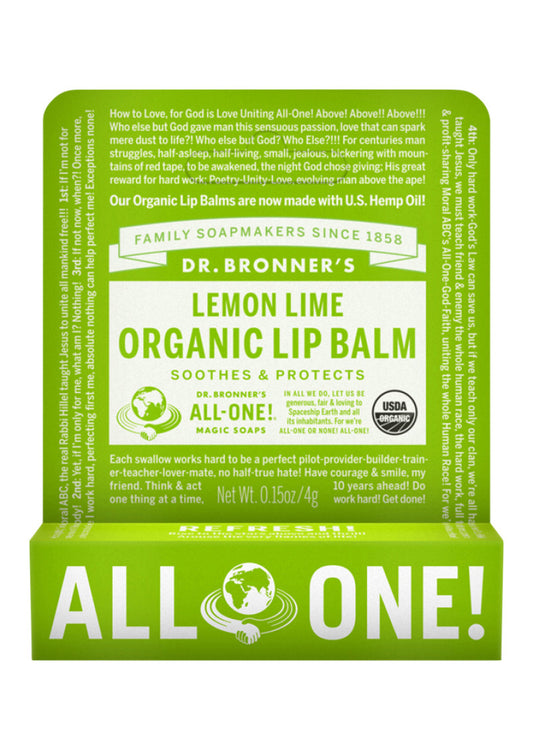 Dr. Bronner's Organic Lip Balm Lemon Lime 4g