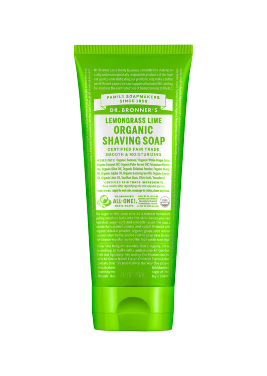 Dr. Bronner's Organic Shaving Soap Lemongrass Lime 207ml