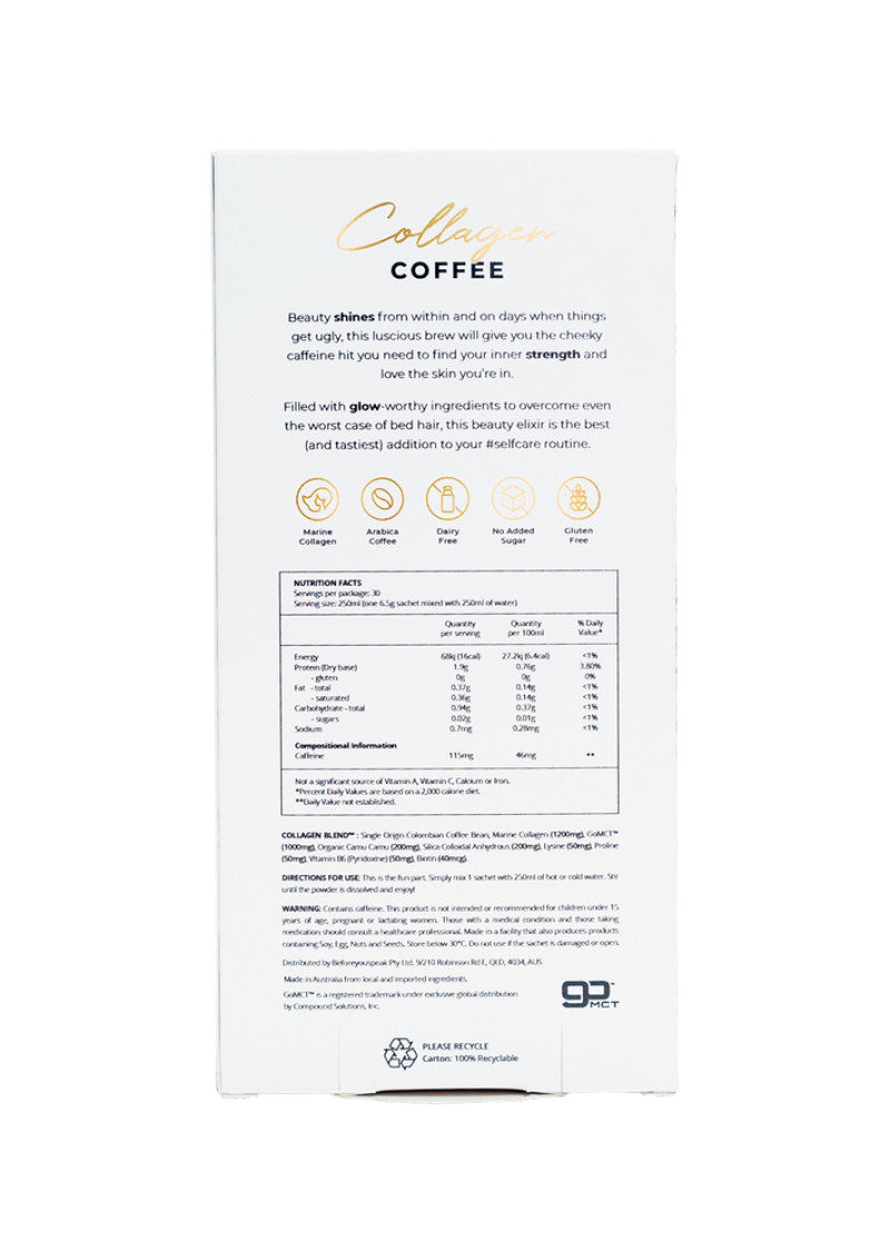 Before You Speak Coffee Collagen Unsweetened 6.5g x 30 Pack