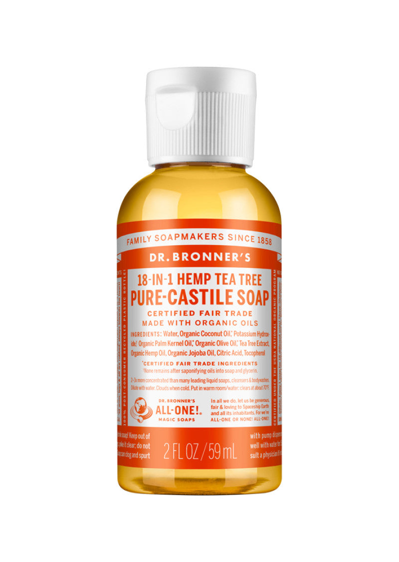 Dr. Bronner's Pure Castile Soap Liq (hemp) Tea Tree 59ml