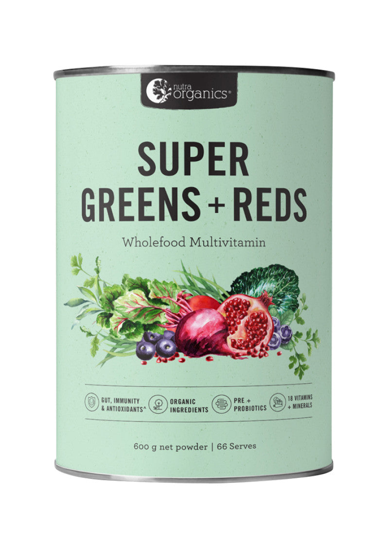 Nutra Organics Super Greens Plus Reds 600g