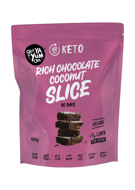 Get Ya Yum On Coconut Slice (No Bake) Rich Chocolate 60g