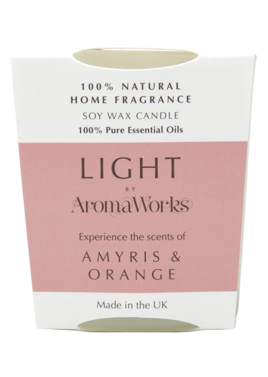 AromaWorks Light Candle Amyris and Orange Small 75g