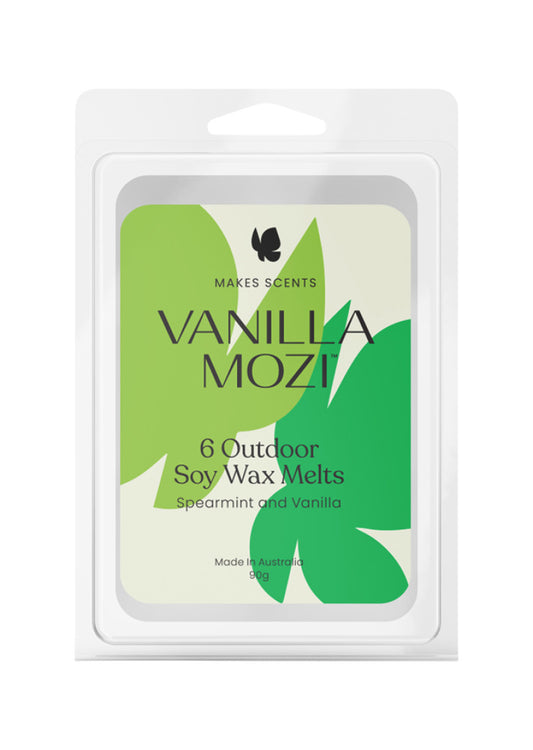 Vanilla Mozi Melts Soy Wax Outdoor Spearmint and Vanilla x 6 Melts