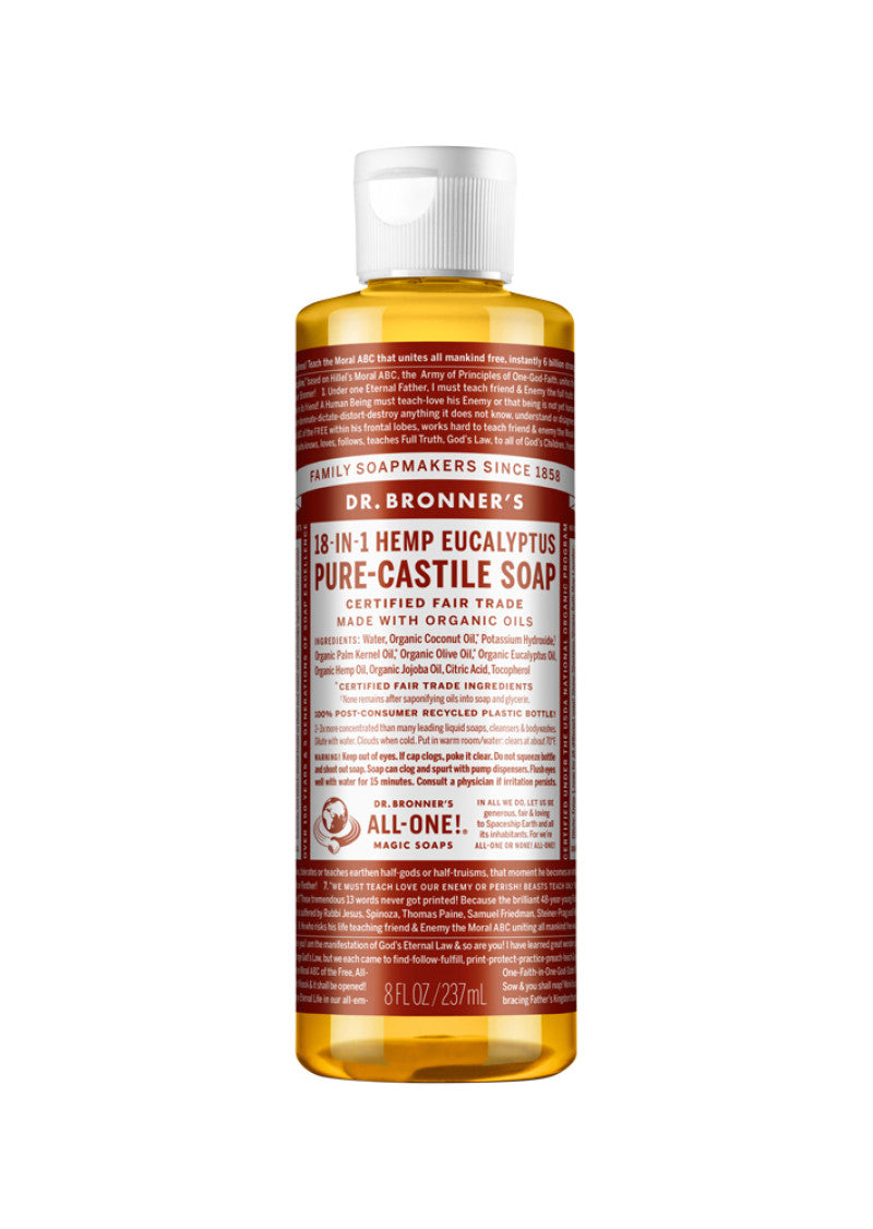 Dr. Bronner's Pure Castile Soap Liquid (Hemp 18 in 1) Eucalyptus 237ml