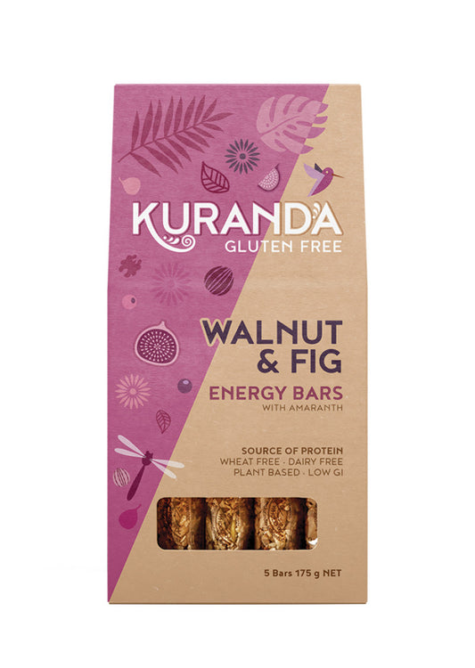 Kuranda Gluten Free Energy Bars Walnut and Fig 35g x 5 Pack