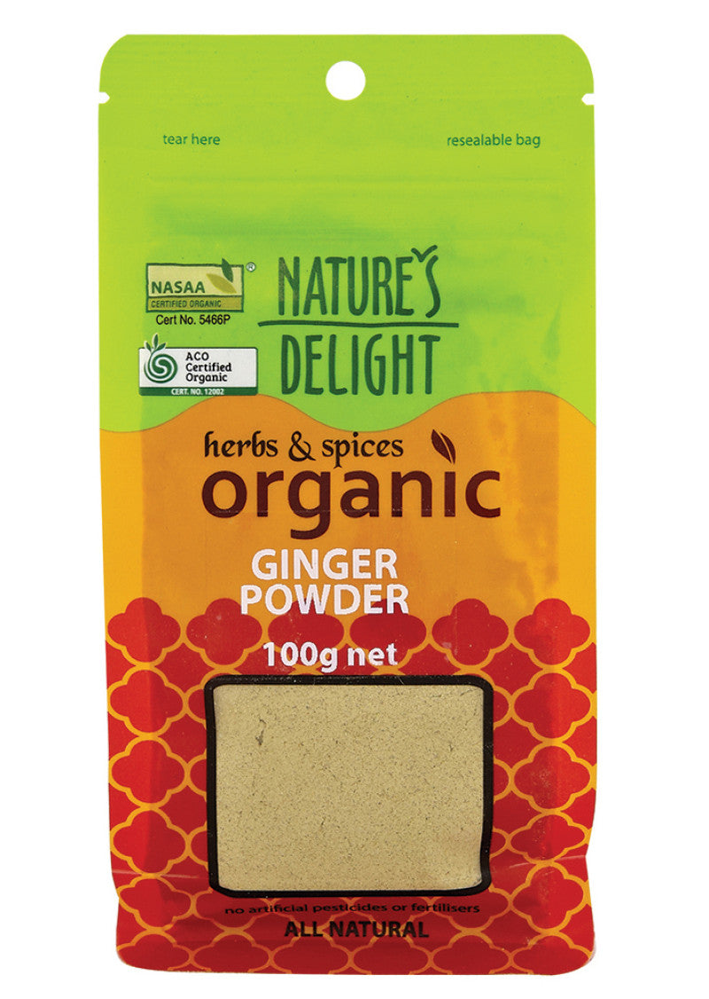 Natures Delight Organic Ginger Powder 100g