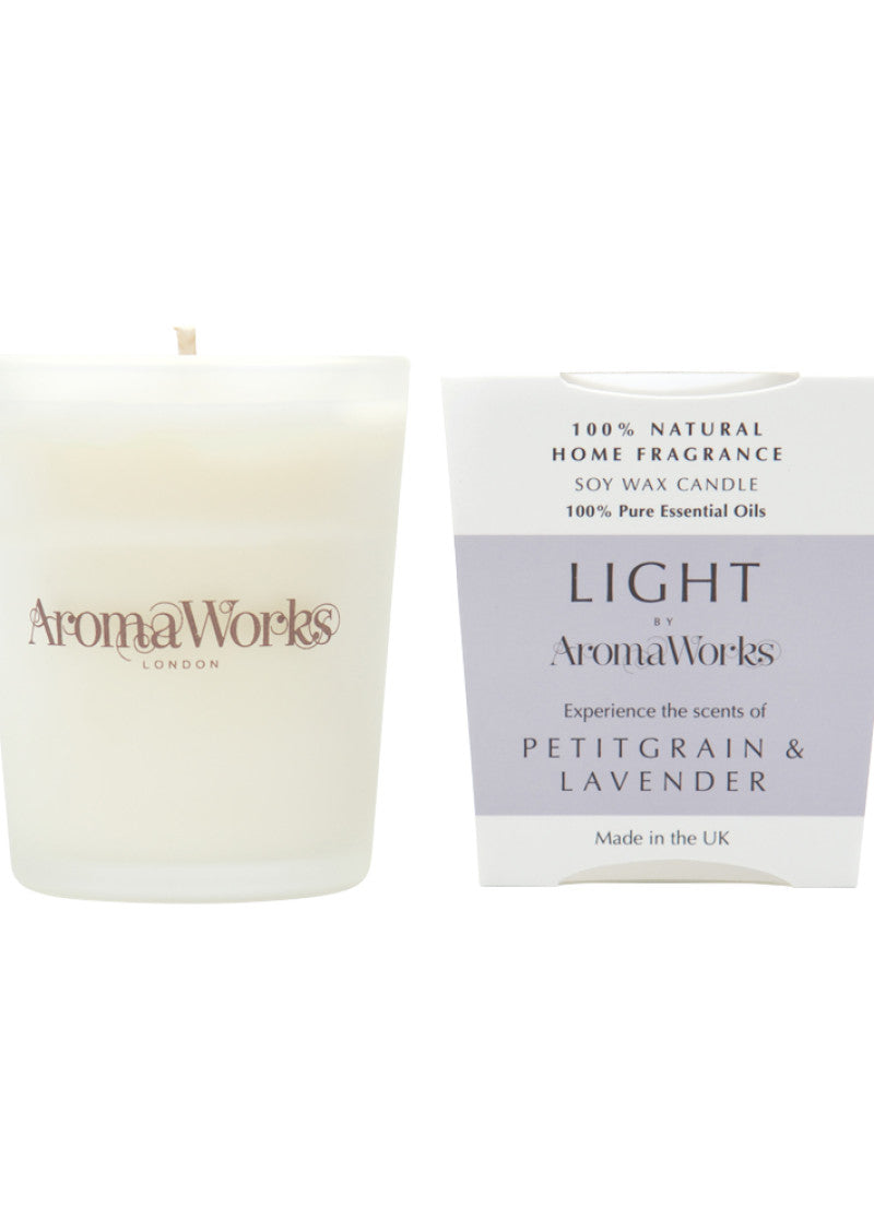 AromaWorks Light Candle Petitgrain and Lavender Small 75g