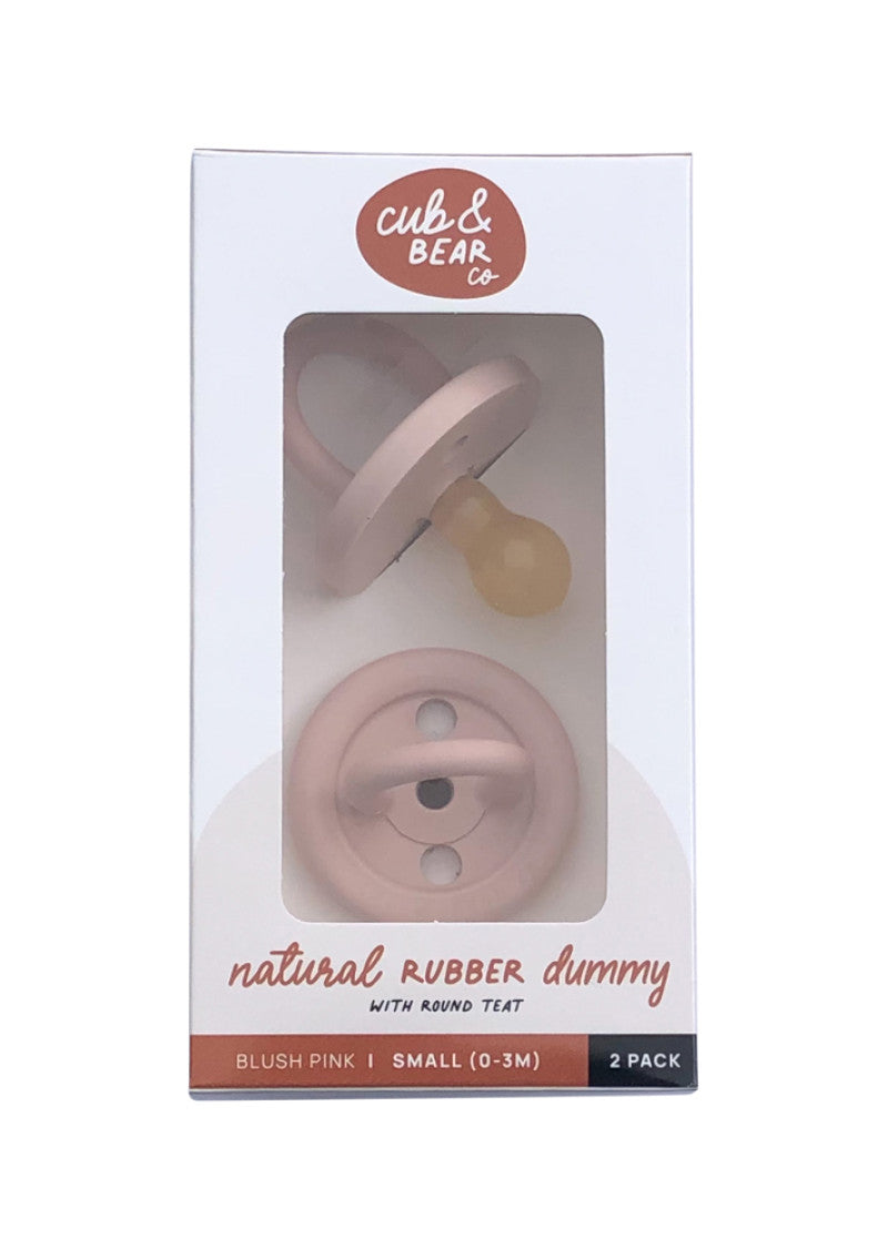 Cub Bear Co Rubber Dummy Round Small Pink Twin